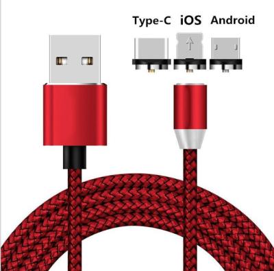 China MP3/MP4 player magnetic data cable three in one magnetic circular cable Android magnetic charging typec blind for sale