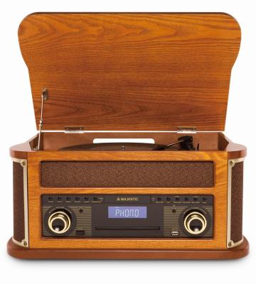 China DAB+ Radio DAB+ Vintage Vinyl Wooden Radio Record Player with Cassette Player (TT15015 -3) for sale