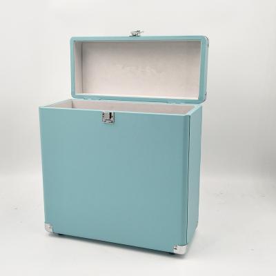 China Storage and Protect Vinyl Record Storage Carrier Record Case with Soft Touch, Storage Box Suitable for 30+ Albums Turquoise for sale