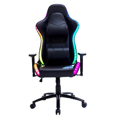 China 2021 Best Quality New LED Light RGB Gaming Chair (Height) Adjustable With Lights And Speakers for sale