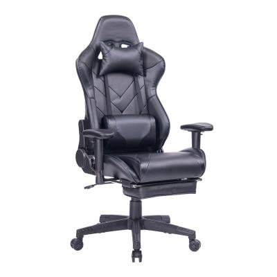 China Adjustable (Height) BLACK PU Leather Game Racing Chair to deliver from our warehouse in USA and Germany for sale