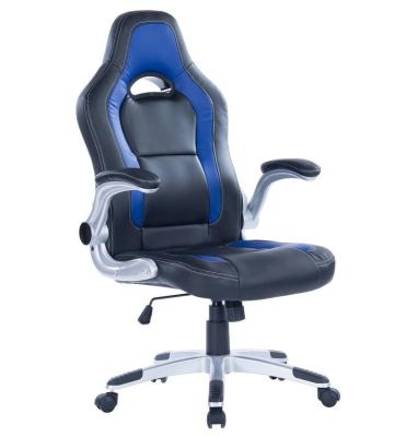 China (Height)2703 Adjustable Blue Leather PC Computer Gaming Chair For Gamer Gaming Desk Flip Up Armchairs for sale