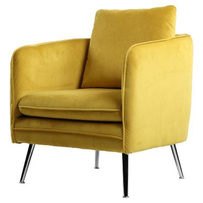 China (Other)Adjustable Modern Styling Yellow Comfortable Hotel Accent Chair With Metal Legs for sale