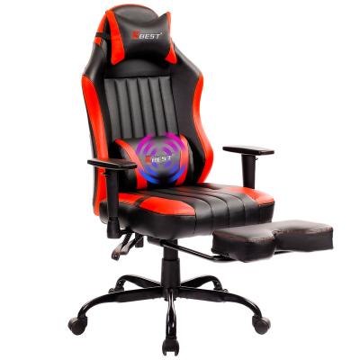 China New Design Computer Game Red White Rotating Leather Chair (Height) Adjustable For PS5 for sale