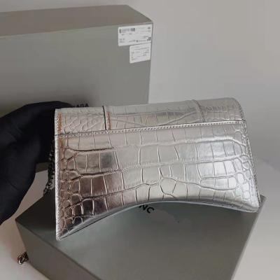 China Fashion sling mini bag silver special design real leather famous brand cross - body bag for girl crocodile pattern luxury handbag for women for sale