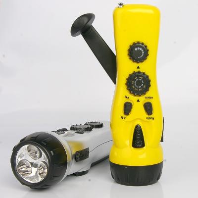 China AM and FM PORTABLE Dynamo LED Flashlight with Emergency Radio Radio for sale