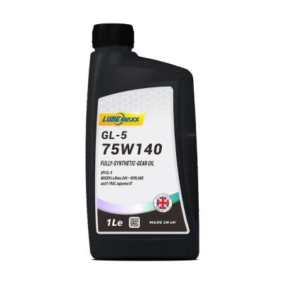 China 75W-140 Fully Synthetic Gear Oil For Heavy Duty Gearboxes API GL-5 GL-4 for sale