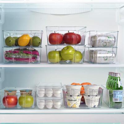 China Fresh Keep Refrigerator Organizer Bins Clear Plastic Trash Cans for Fridge, Freezer, Buffet, Pantry Organization and Storage Bins for sale