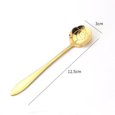 China 410 stainless steel factory price 410 stainless steel spoon flower pattern multicolor spoon spoons for sale