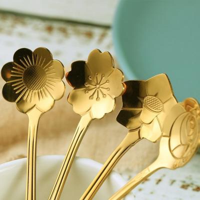 China Factory Price 410 Stainless Steel Stainless Steel Spoon Viable Pattern Spoon Multicolor Spoons for sale