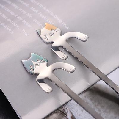 China Sustainable Tableware Kitchen Supplies HANGING UP Desert Spoon Mixing Stainless Steel Cat Design Coffee Spoon for sale