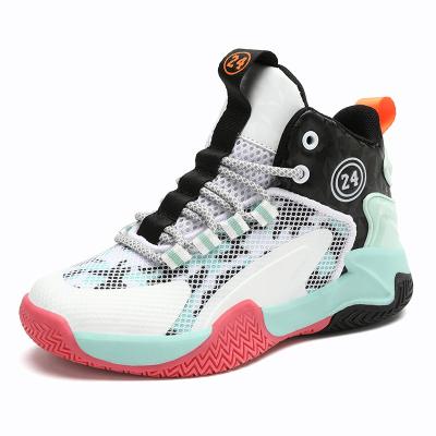 China Breathable Luxury Custom High Top Mesh Boy's High Top Rubber Sole Basketball Shoes Hot Products 2022 Fashion Trend White Men's Sale for sale