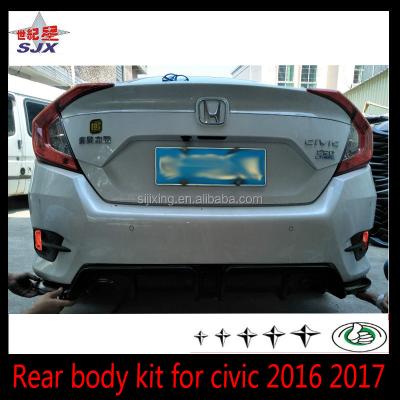 China Rear Body Kit New Arrival Rear Lip Diffuser For 2016 2017 Civic for sale