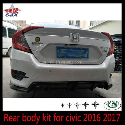 China New Rear Items Rear Lip Body Kit For 10th Generation Civic Car Rear Diffuser for sale