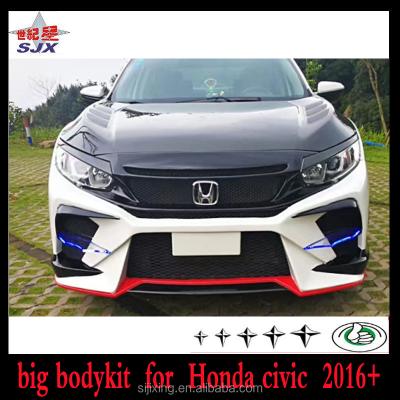 China Large bodykit FOR 2016+ HONDA CIVIC BODY KIT front side rear skirts after package for sale