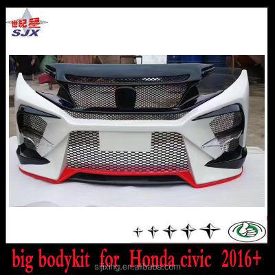 China Large bodykit FOR CIVIC BODY KIT CIVIC STYLE 2016+ HONDA COUPE POLY BODYKIT HFP URETHANE BODYKITS 2DR front side skirts for sale