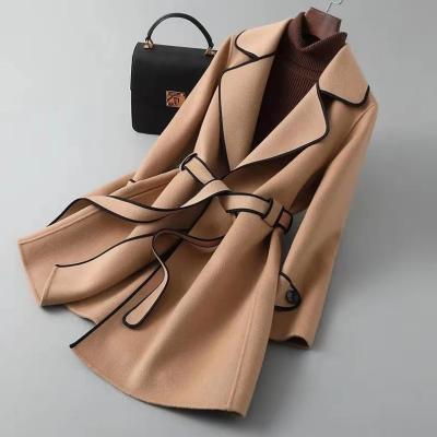 China QUICK DRY Winter Woolen Ladies High Quality Handmade Double Sided Double Sided Warm Soft Cashmere Women's Thick Coats Long Coats for sale