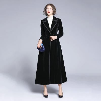 China Wholesale Anti-Shrink In Running Ladies Fashion Long Coated Velvet Trench Coat Women Winter for sale