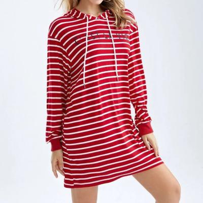 China Long Clothing Breathable Striped Custom Embroidered Oversized Hoodie sthd133 for sale