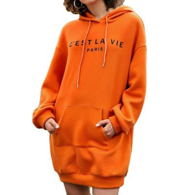 China Breathable casual wear hoodie woman one x long hoodies dress sthd128 for sale