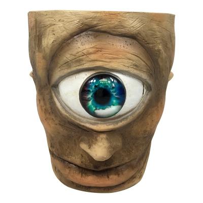 China Minimalist Resincyclops Open Shaped Home Sculpture Face Decor Living Room Ornaments Modern ODE Home Decoration Vase for sale