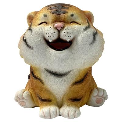 China Home Decorations.Gifts Resin Opens Tiger Coin Piggy Bank OEM Customized Resin Animal Toy Money Saving Box Bust Desktop Decoration for sale