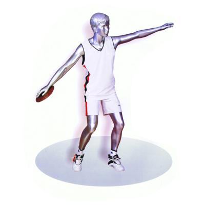 China Full Body Fiberglass Silver Teenage Mannequin Athletic Sport for sale