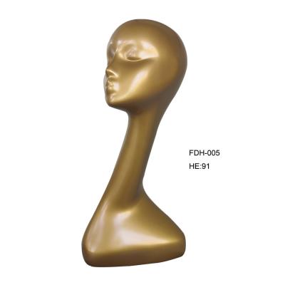 China For Hat Fiberglass Long Neck Female Mannequin Head For Hat for sale