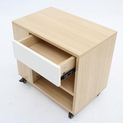 China Foldable nightstand with drawers for bedroom furniture modern practical customizable pulley bedside table for sale