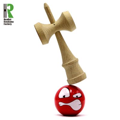 China Fashionable and Funny Skill Toy Wooden Kendama Cartoon Printing Logo Engraved Custom Made for sale