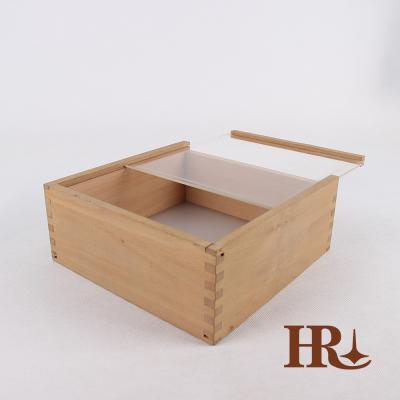 China Biodegradable slide lid wooden box, plexiglass wooden box, high quality wooden box for sale