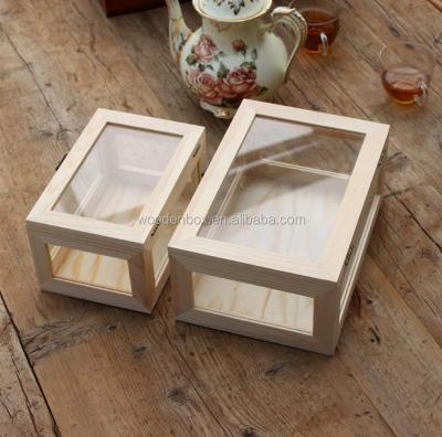 China Biodegradable high quality wooden box with cover acrylic hardwood box for wholesale for sale