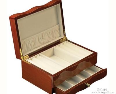 China Antique finish biodegradable wooden box with drawers for rings and jewelry for sale