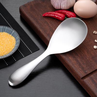 China Large 304 Stainless Steel Cleavage Food Meal Rice Spoon Viable Pocket Kitchen Rice Bowl Scoop Spoon for sale