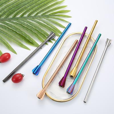 China Cocktail Viable Mixer New Stainless Steel Drinking Straws Multifunctional Mixing Straws Drink Stirring Straw for sale