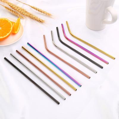 China Custom Food Grade 304 Stainless Steel Viable Straws Suits Drink Coffee Milk Tea Straw Long Drinking Straws for sale