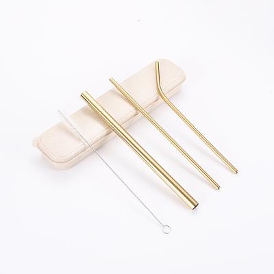 China Jieyang Sustainable Eco-Friendly Reusable Gold Metal Drinking Straws for sale