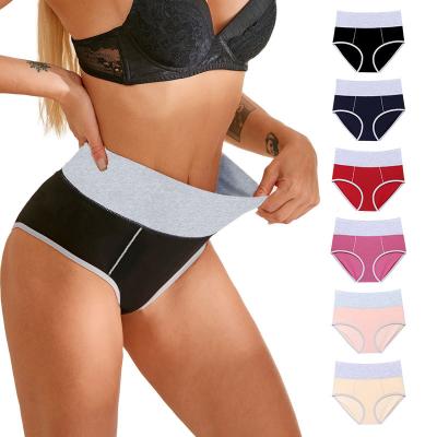 China Wholesale Ladies Cotton High Waist Panties Antibacterial Regular and Plus Size Slimming Underwear Soft Women's Breathable Panties for sale