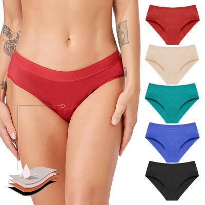 China Wholesale Antibacterial Women's Period Panties For Lady 4 Layers Leak Proof Underwear Underpant Protective Menstrual Briefs for sale