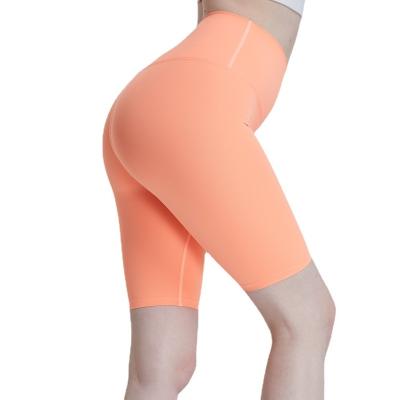 China New Antibacterial Five Point Yoga Pants High Waist No Line Feel Naked Embarrassment Tight Sports Cycling Fitness Leggings for sale