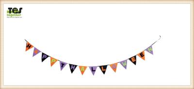 China Halloween Decoration Triangle Flag Halloween Lettress Halloween Party Hall Bar Decorative Flag Banner Report for sale