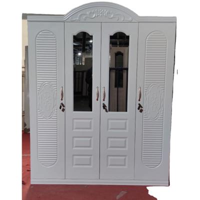 China Bedroom furniture steel wardrobe metal 3 mirror door cabinet wardrobe for sale