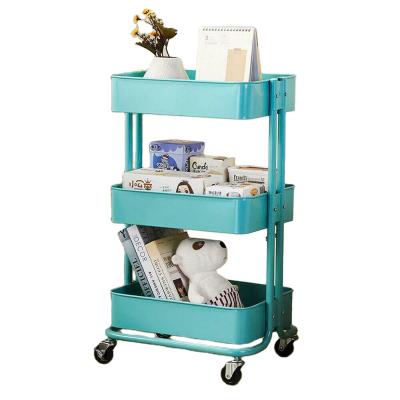 China Home Furniture 3 Tier Metal Rolling Kitchen Cart with Wheels for sale