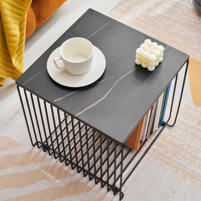 China Living room furniture modern stainless steel tea table nordic design black coffee table for sale