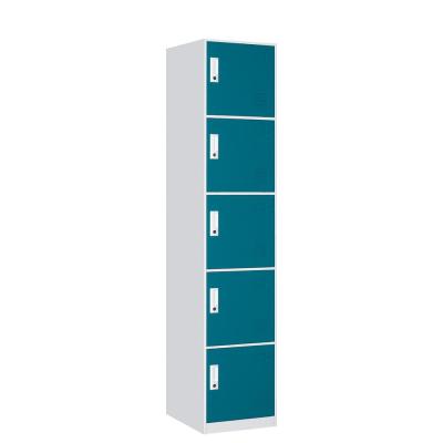 China Space Saving Metal Furniture 5 Tier Locker Luggage Steel Locker/Wardrobe for Gym School for sale