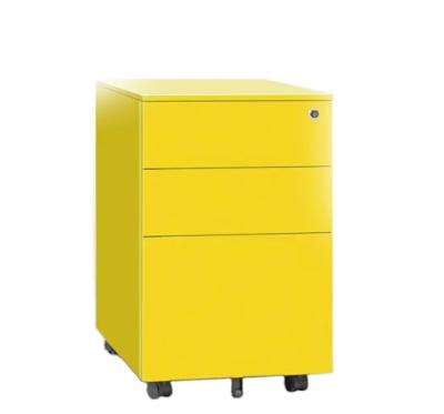 China Steel curverd 3-drawer mechanical office simple mobile pedestal filing cabinet for sale