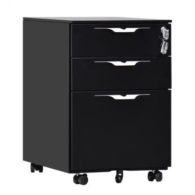 China Wholesale price modern black mobile pedestal steel filing 3 drawer cabinet for sale