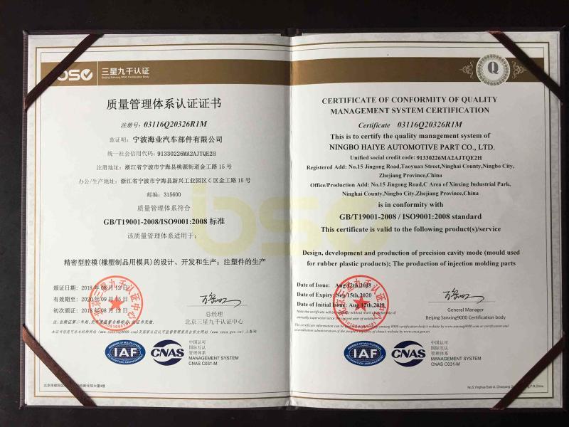 ISO9001 - Ningbo Haiyao Import & Export Co., Ltd.