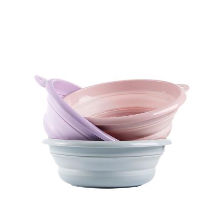 China Customized Durable Outdoor Portable Plastic Home Organizer PP Thick Collapsible Wash Basin Bowl For Bathroom for sale