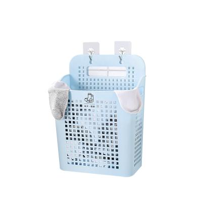 China Sustainable Household Tissue Basket Home Use Tissue Organizer Hanging Plastic Laundry Storage Basket For Bathroom for sale